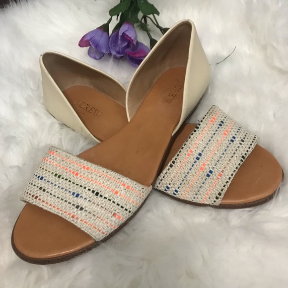 J. Crew Shoes - J. Crew Tweed open toe D’Orsay Flats size 9
